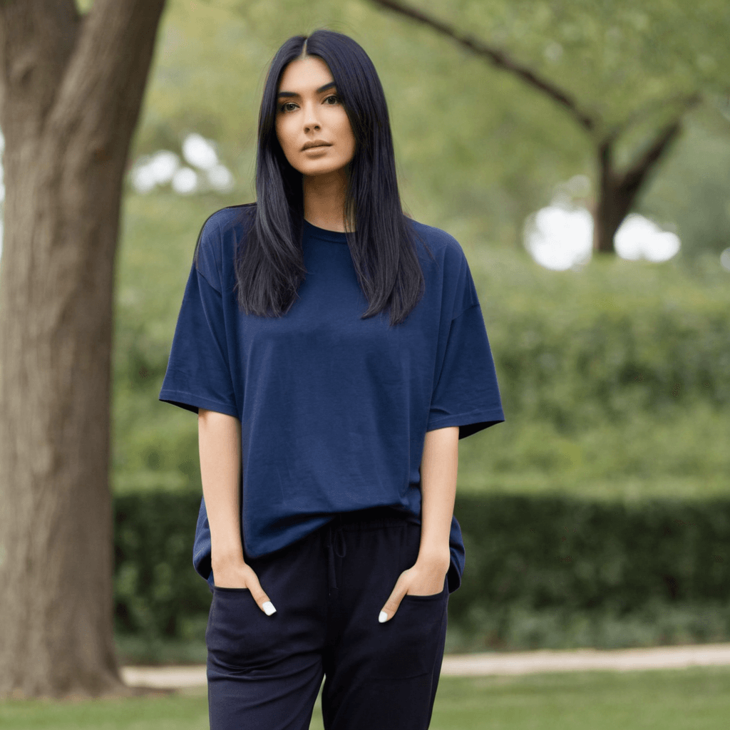 Navy Blue Oversized Tshirt - Seassons