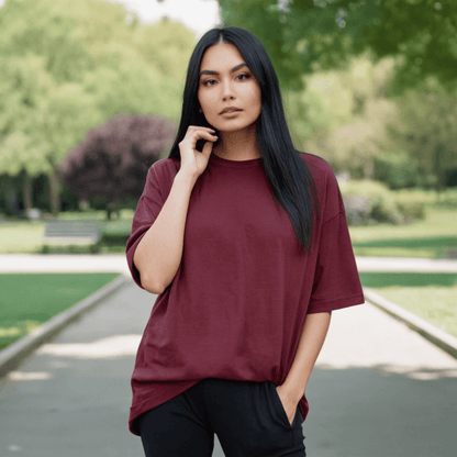 Maroon Oversized Tshirt - Seassons