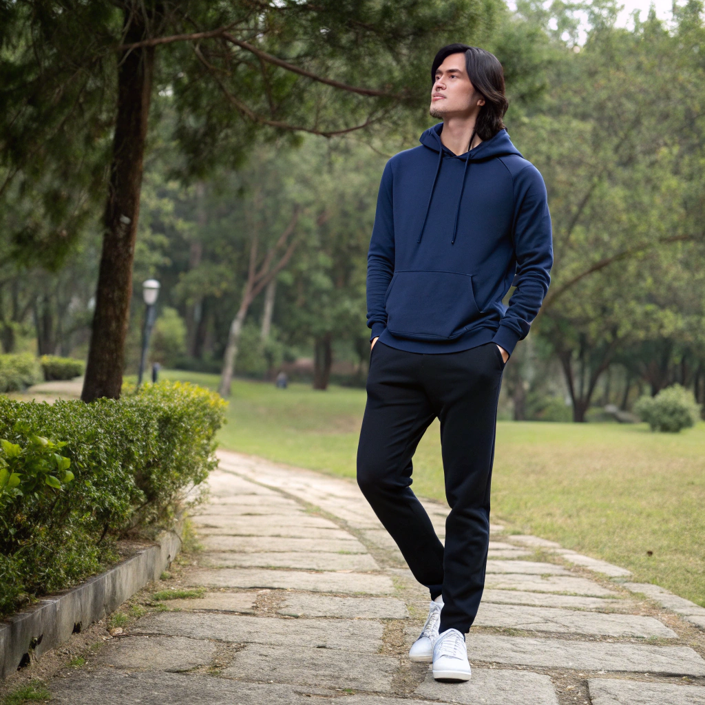 Navy Blue Oversized Hoodie